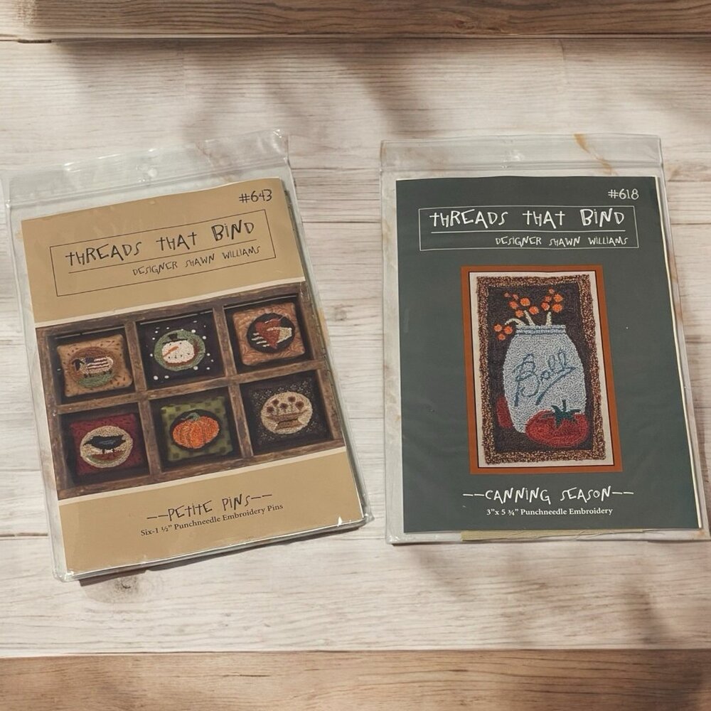 2 Threads That Bind Punch Needle Embroidery Kits Cottagecore Country Farmhouse